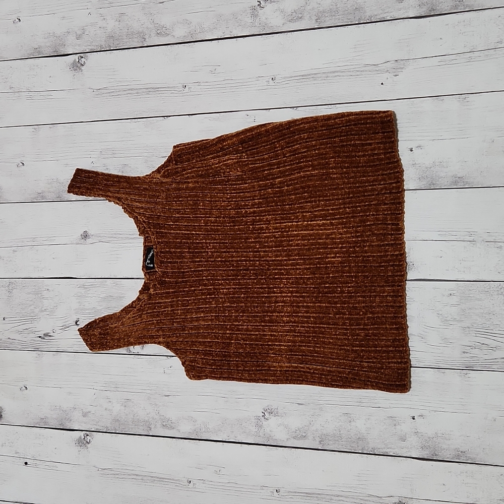 Art Class Juniors 14-16 Velour like Brown Tank top